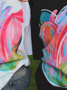 Tricou printat din inimă, alb