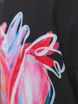 Tricou printat din inimă, negru