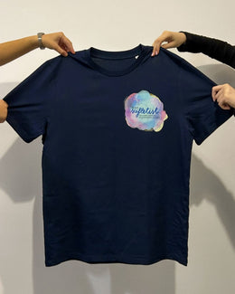 Tricou printat sufletist, bleumarin – față