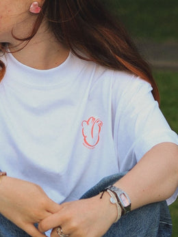 Tricou printat din inimă, alb