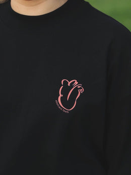 Tricou printat din inimă, negru